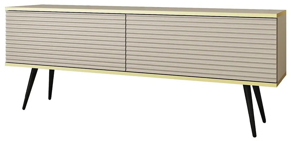Έπιπλο Τηλεόρασης Oro P_ORO_STV_BZ_MDF_BL 135x32x53cm Beige-Black