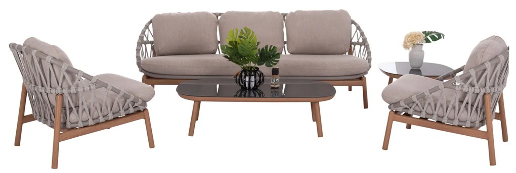 ΣΕΤ ΣΑΛΟΝΙ ΕΞ.ΧΩΡΟΥ 5ΤΜΧ KROM HM6360.02 ΑΛΟΥΜΙΝΙΟ--ΣΧΟΙΝΙ STRAP--3D PRINTED ΓΥΑΛΙ