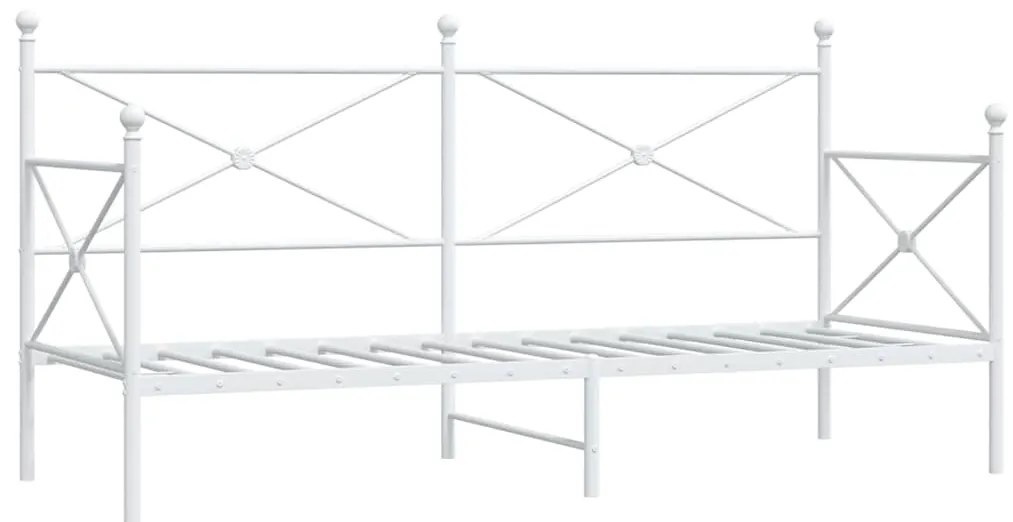 vidaXL Κρεβάτι ημέρας  χωρίς στρώμα Λευκό 75x190 cm Ατσάλι
