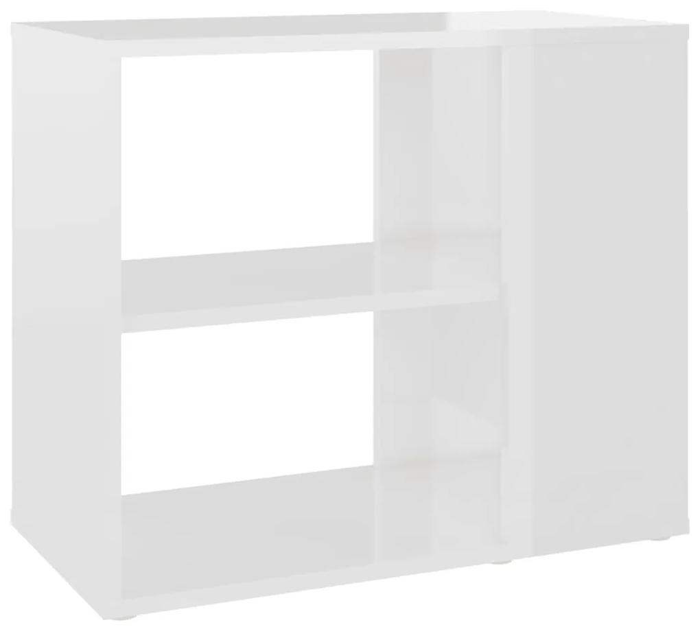 vidaXL Βοηθητικό Ντουλάπι Γυαλ. Λευκό 60 x 30 x 50 εκ. από Μοριοσανίδα