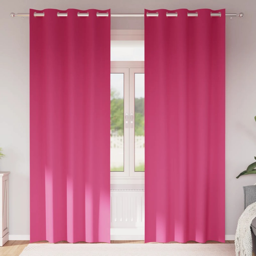 vidaXL Κουρτίνες 2 pcs Φωτεινό Ροζ 260 x 140 εκ. Πολυεστέρας