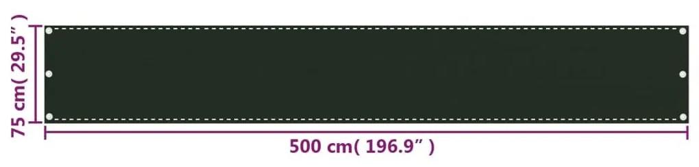 Διαχωριστικό Βεράντας Σκούρο Πράσινο 75 x 500 εκ. από HDPE - Πράσινο