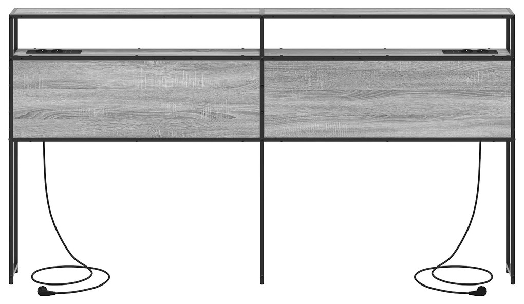 vidaXL Κεφαλάρι Αποθήκης Γκρι sonoma 200 cm Επεξεργασμένο ξύλο
