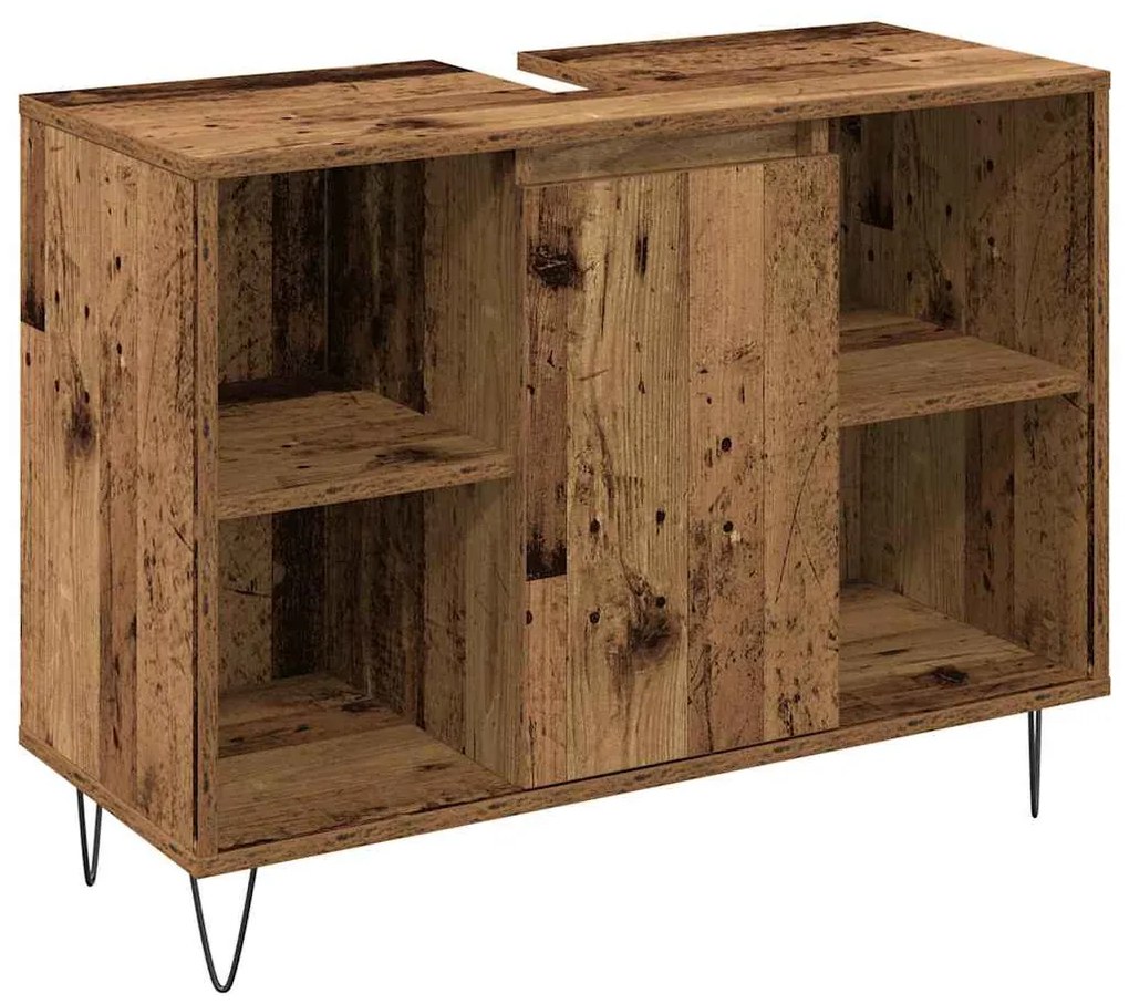 vidaXL Σετ Επίπλων Μπάνιου με πόρτα 3 pcs Παλιό Ξύλο 30 x 30 x 180 cm