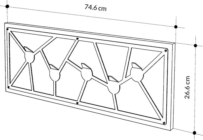 Κρεμάστρα τοίχου Trace Megapap χρώμα λευκό 74,6x1,8x26,6εκ.