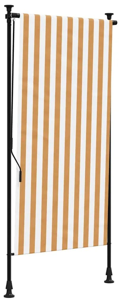 vidaXL Στόρι Ρόλερ Εξ. Χώρου Πορτοκαλί/Λευκό 100x270 εκ. Ύφασμα/Ατσάλι