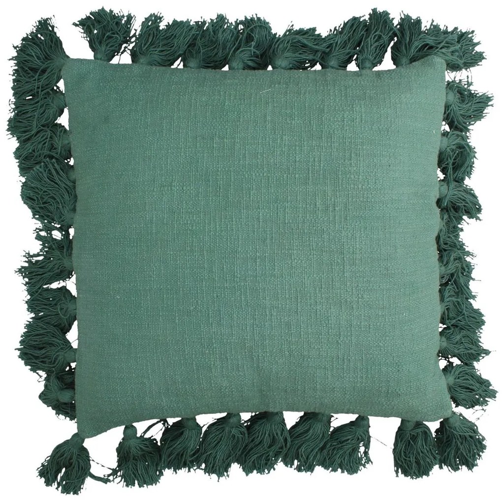 Μαξιλάρι Με Φούντες Μπλε Βαμβακερό 45x45cm - ART-05152144