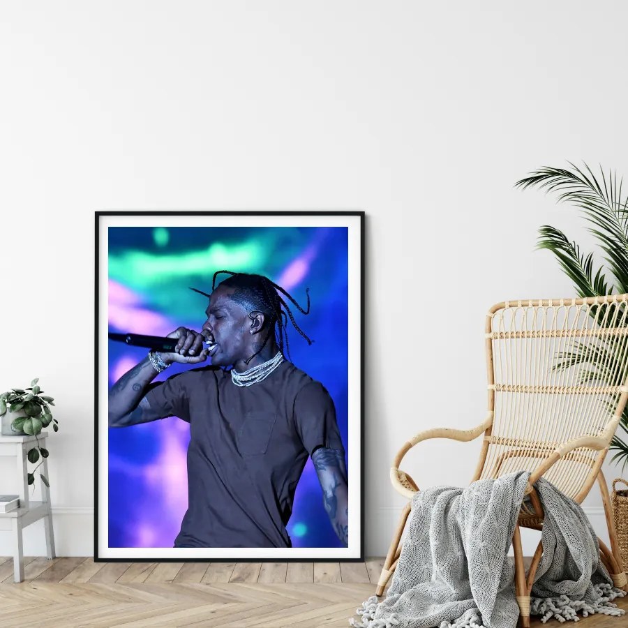 Πόστερ &amp; Κάδρο Travis Scott PRT031 22x31cm Μαύρο Ξύλινο Κάδρο (με πόστερ)