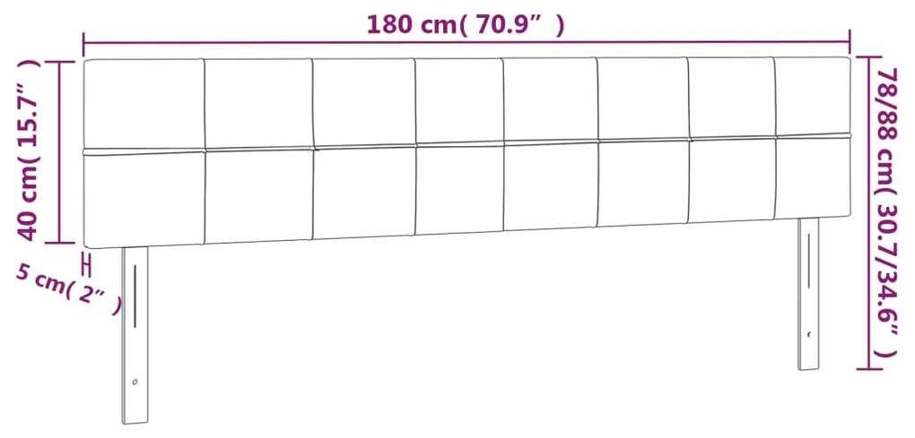 vidaXL Κεφαλάρι Κρεβατιού LED Ανοιχτό Γκρι 180x5x78/88 εκ. Υφασμάτινο