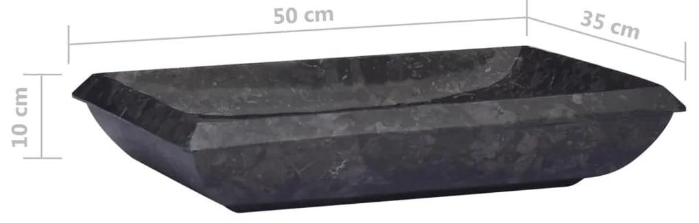 Νιπτήρας Μαύρος 50 x 35 x 10 εκ. Μαρμάρινος - Μαύρο