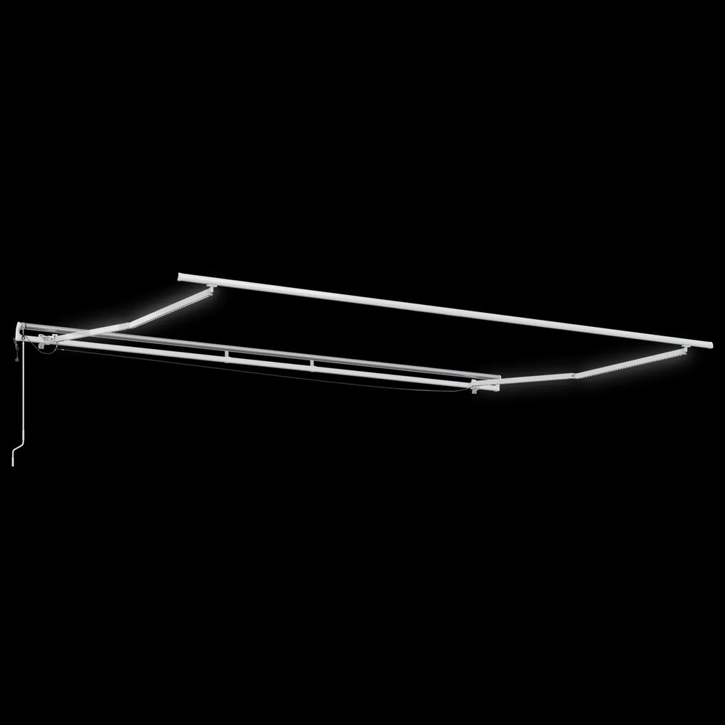 vidaXL Αυτόματη Ανασυρόμενη Τέντα με LED Λευκή 500x300 εκ