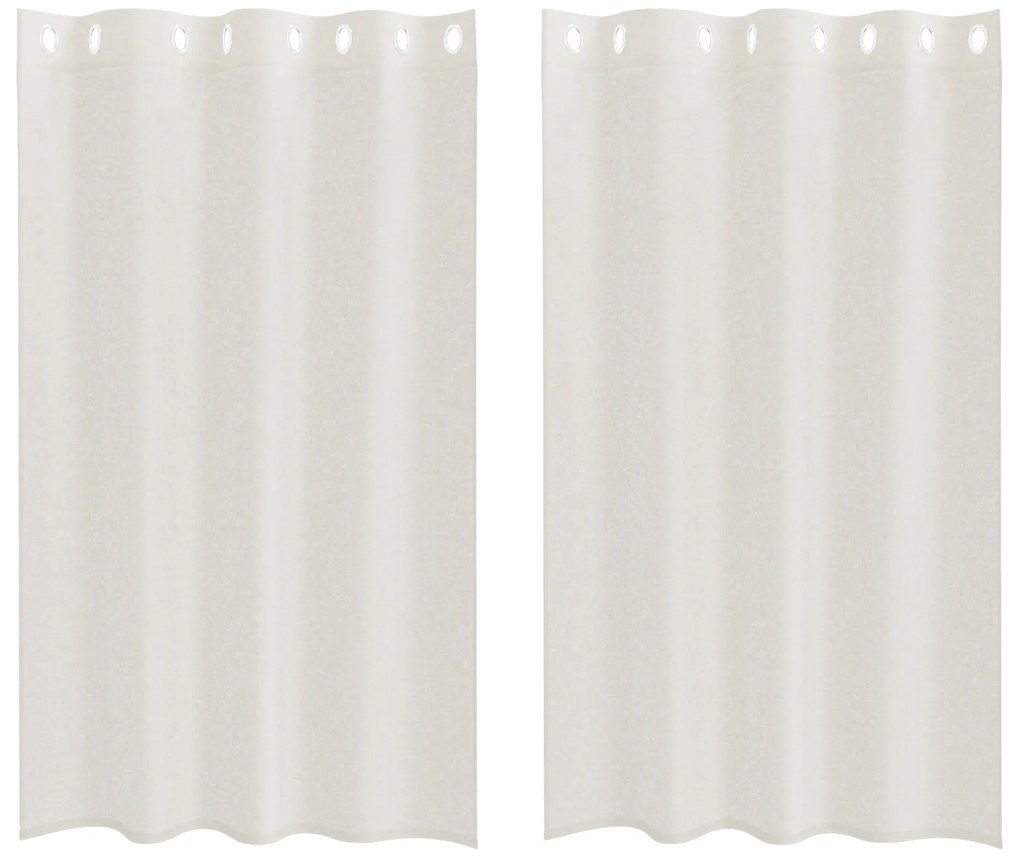 vidaXL Κουρτίνες με κουρτίνες 2 pcs Κρεμ 140 x 175 εκ. Πολυεστέρας