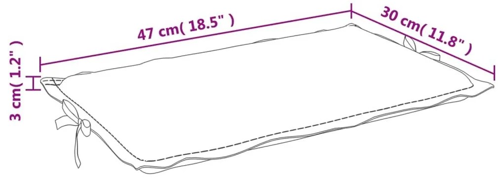 Μαξιλάρι Ξαπλώστρας Γκρι 186 x 58 x 3 εκ. από Ύφασμα Oxford - Γκρι