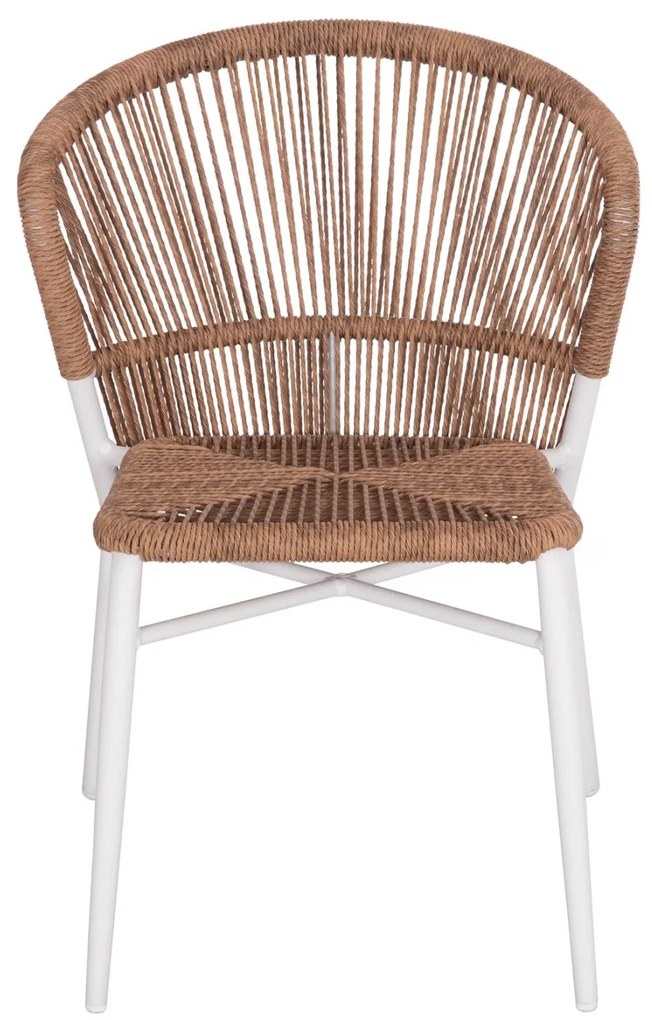 Καρέκλα LYNN C6267.02 Αλουμινίου Λευκή με P.E. Rattan Φυσικό 57x61x79Υ εκ. 57x61x79 εκ.