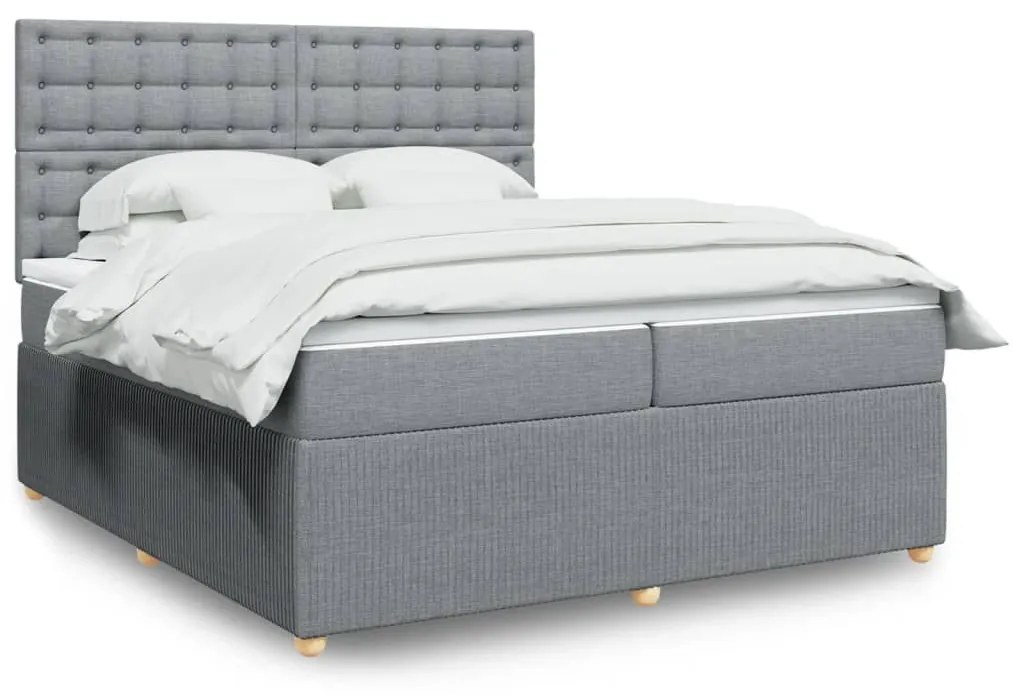 ΚΡΕΒΑΤΙ BOXSPRING ΜΕ ΣΤΡΩΜΑ ΑΝΟΙΧΤΟ ΓΚΡΙ 200X200 ΕΚ. ΥΦΑΣΜΑΤΙΝΟ 3292177