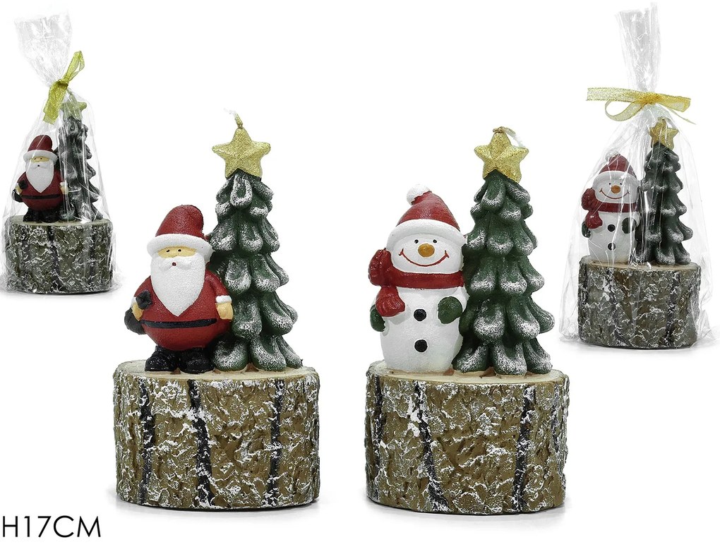 Χριστουγεννιάτικο Κερί Με Χαρακτήρες 17cm Σε 2 Σχέδια