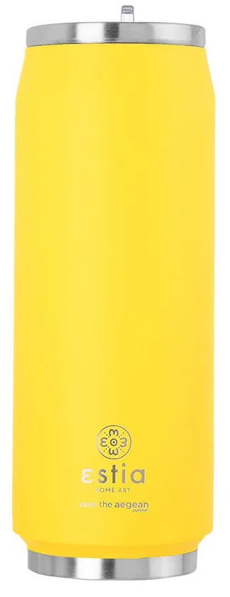 Ποτήρι Θερμός με Καλαμάκι 500ml ESTIA Save the Aegean Burnt Yellow ESTIA 01-10324