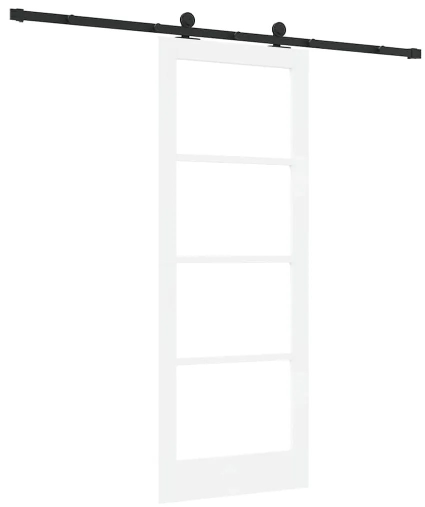 vidaXL Συρόμενη Πόρτα Χειροκίνητος Λευκό 78 x 202 εκ. Ξύλο και μέταλλο