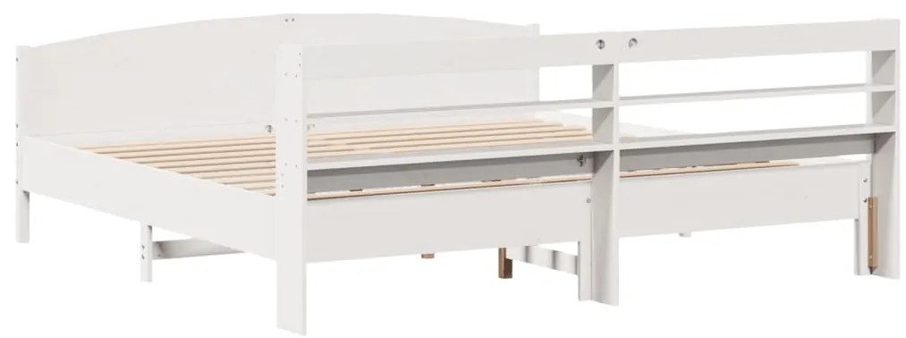 vidaXL Σκελετός Κρεβ. Χωρίς Στρώμα Λευκό 180x200 εκ Μασίφ Πεύκο