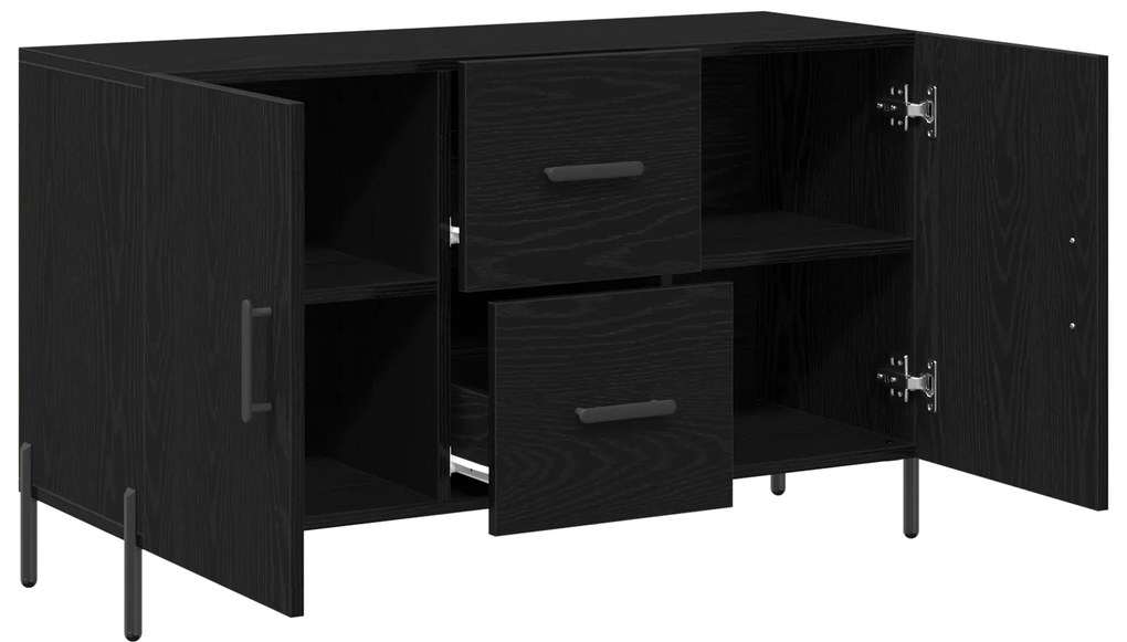 vidaXL Μπουφές Μαύρο Δρυς 100x36x60 εκ Συγκροτημένο Ξύλο