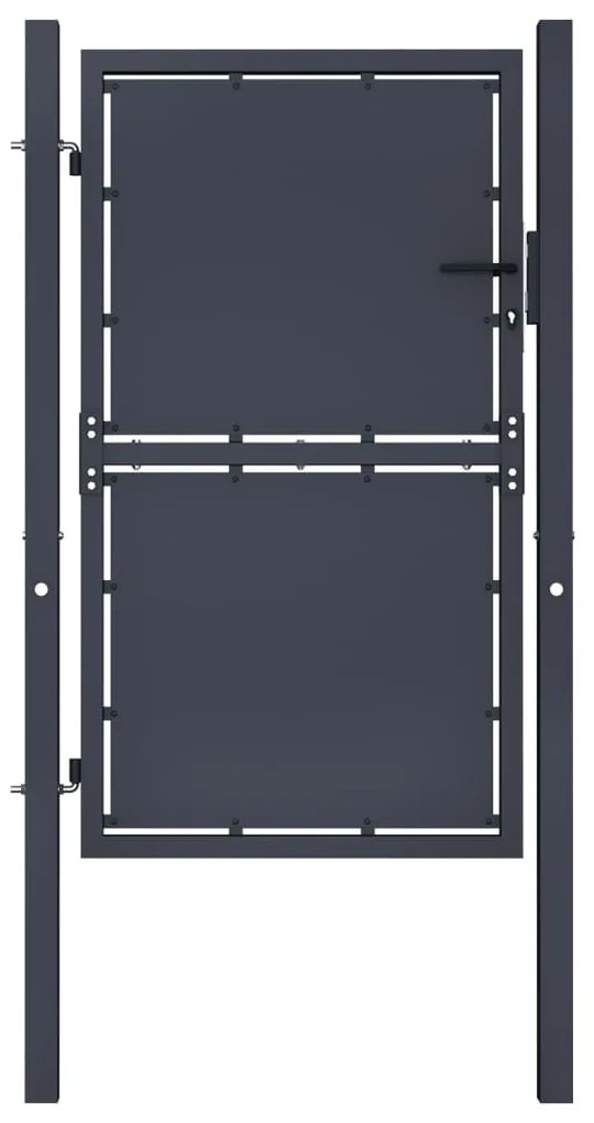 vidaXL Πόρτα Περίφραξης Κήπου Ανθρακί 100 x 175 εκ. Ατσάλινη