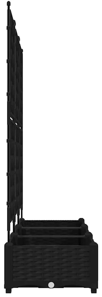 vidaXL Γλάστρα Κήπου 3 pcs Μαύρο 120 x 40 x 125,5 εκ. Ατσάλι