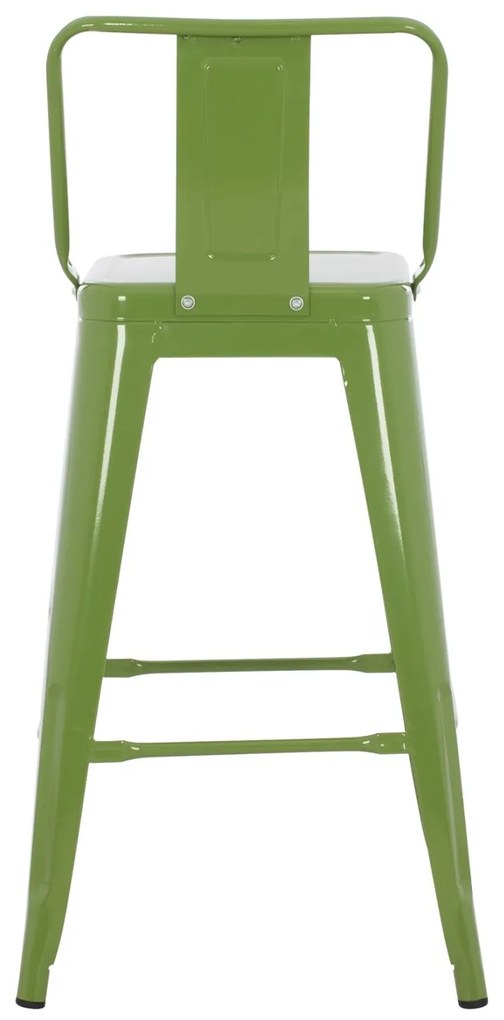 Σκαμπό Μεσαίου Ύψους Μεταλλικό Melita Σε Light Olive Green 42x42x98 Εκ.