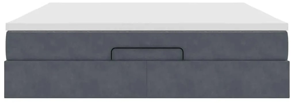 vidaXL Οθωμανικό κρεβάτι με στρώμα σκούρο γκρι 180x200cm Velvet