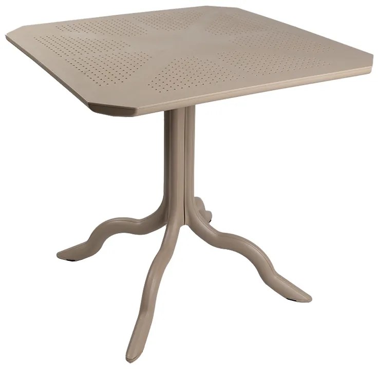 Τραπεζαρία κήπου Groovy-Frontline pakoworld σετ 5τεμ PP cappuccino 80x80x74,5εκ. - 253-000096 - 253-000096