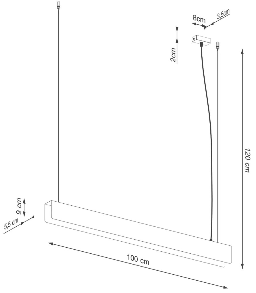 Sollux Κρεμαστό φωτιστικό SPARK χρυσό,ατσάλι,G13 1x8,5W