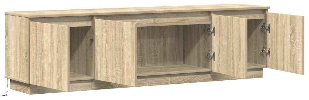 vidaXL Ντουλάπι τηλεόρασης με LED Σολονά Οξιά 180x38x49 εκ. Επεξεργασμένο ξύλο