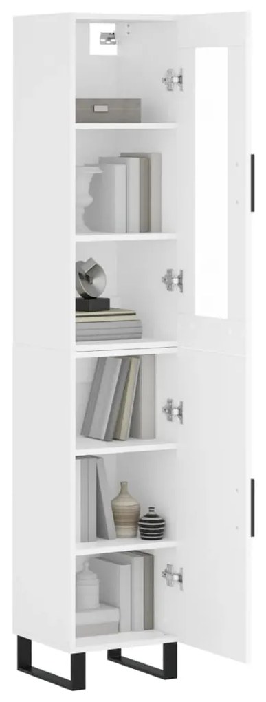 vidaXL Ντουλάπι Λευκό 34,5 x 34 x 180 εκ. από Επεξεργασμένο Ξύλο