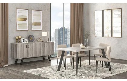 Savvidis Furniture  Τραπέζι Δείπνου 158.5x90x78 N5 Σταχτί Μελαμίνη BEST-8080214