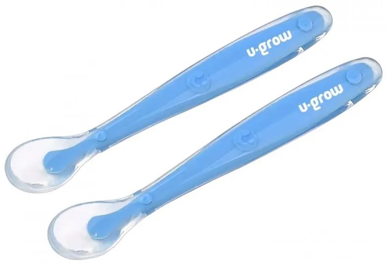 U-Grow UG-032LB Βρεφικό Σετ με Κουτάλια από Σιλικόνη Γαλάζια