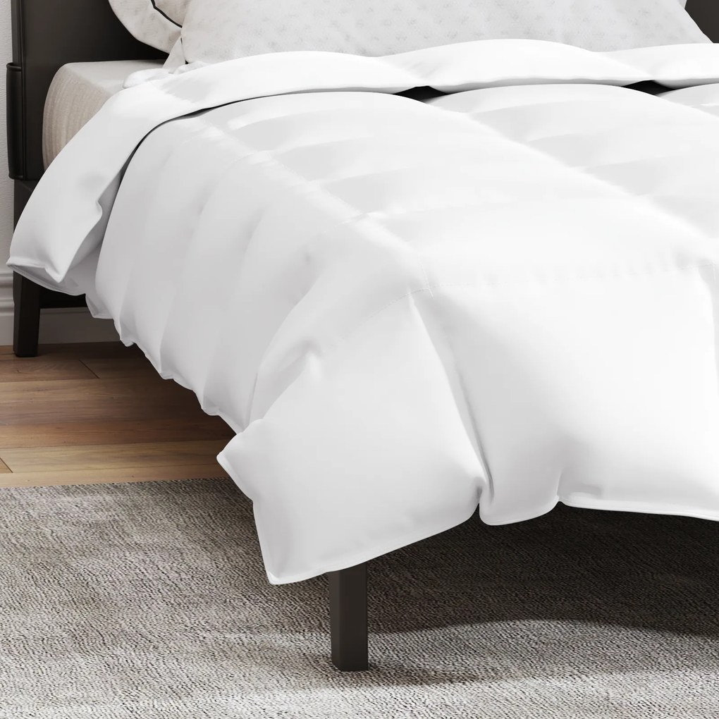 vidaXL Κουβέρτια & Κουβέρτες Λευκό 155 x 220 cm Πούπουλο