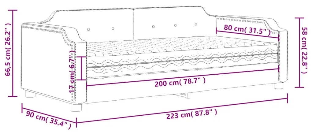 ΚΑΝΑΠΕΣ ΚΡΕΒΑΤΙ ΜΕ ΣΤΡΩΜΑ ΣΚΟΥΡΟ ΓΚΡΙ 80 X 200 ΕΚ. ΥΦΑΣΜΑΤΙΝΟ 3197612