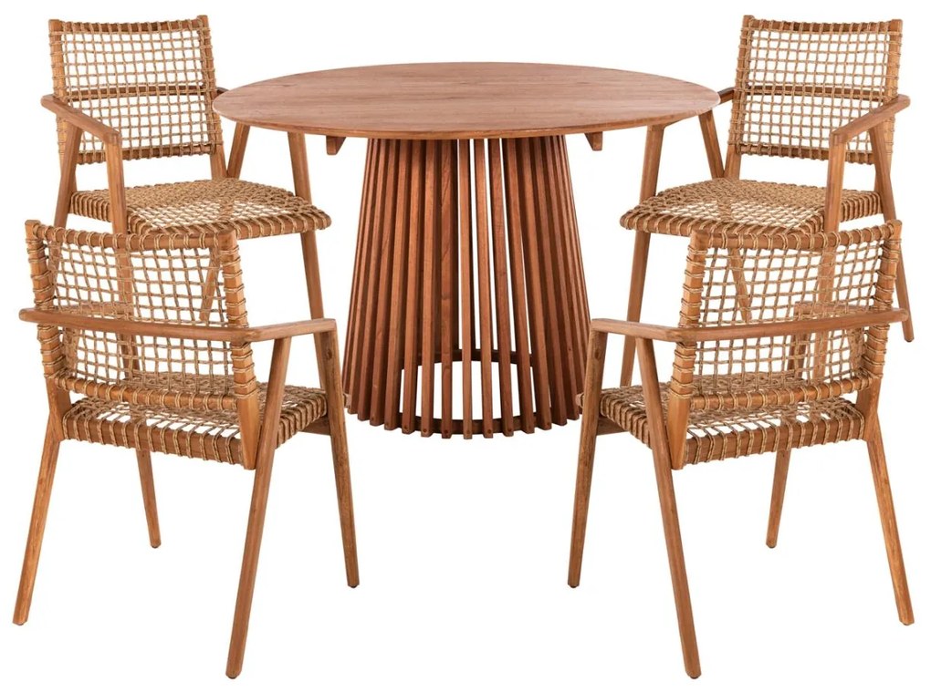 ΣΕΤ ΤΡΑΠΕΖΑΡΙΑΣ 5ΤΜΧ VAYA ΣΤΡΟΓΓΥΛΟ ΤΡΑΠΕΖΙ Φ120εκ. & 4 ΚΑΡΕΚΛΕΣ