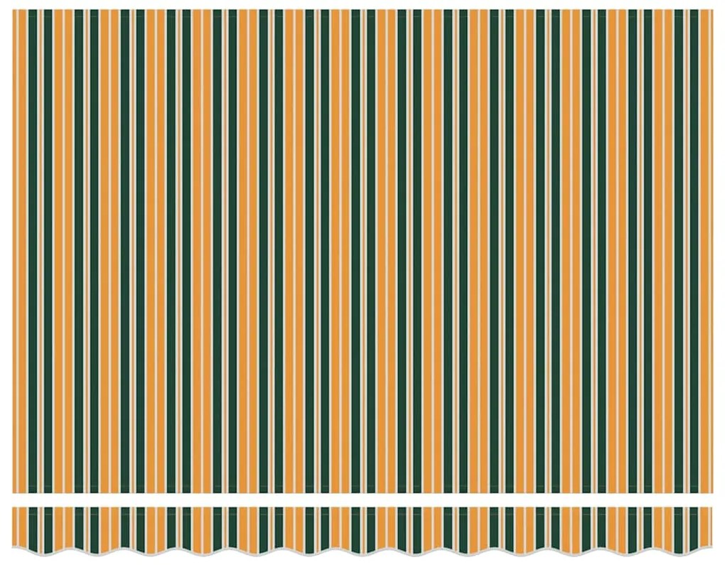 vidaXL Αντιανεμικό Αναδιπλούμενα Striped Πράσινο και κίτρινο 3 x 2,5 μ