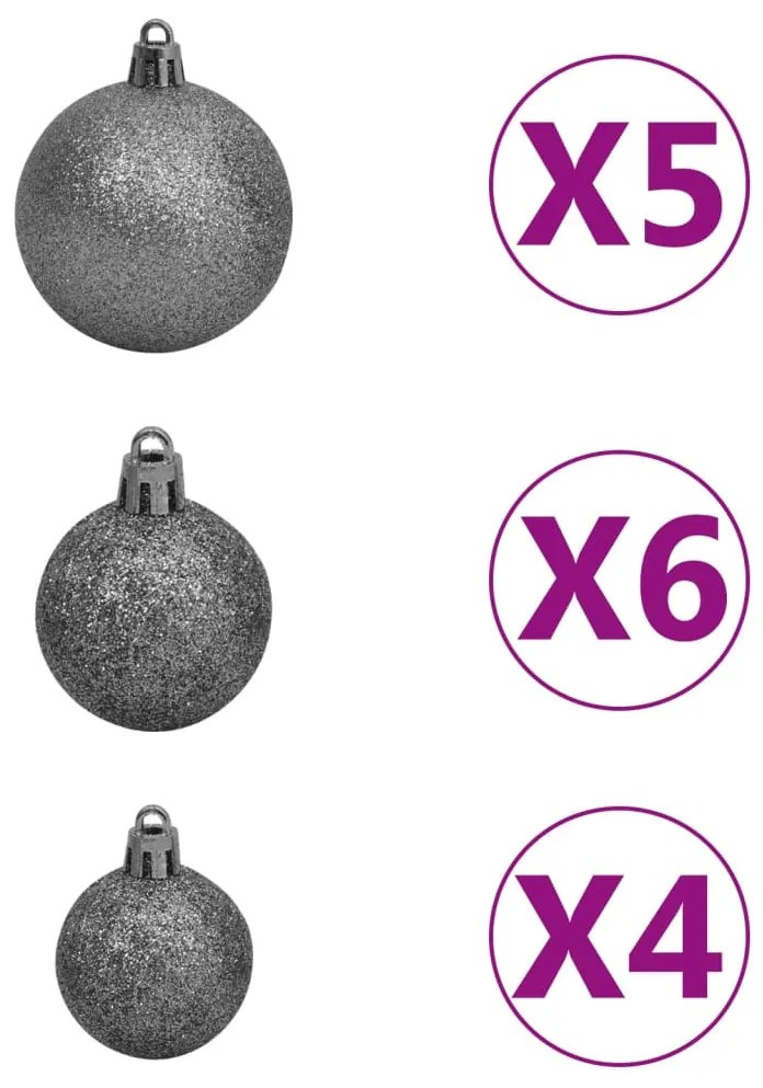 vidaXL Χριστουγεννιάτικο Δέντρο Τεχνητό με LED & Μπάλες Πράσινο 90 εκ