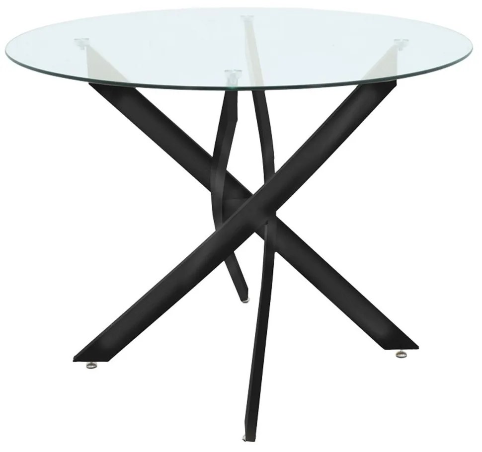 Τραπέζι Antoro 292-000060 Φ80x75cm Clear-Black