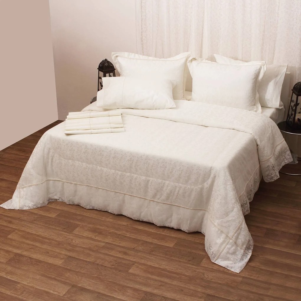 Σεντόνια Σετ 4Τμχ. 1020 Εκρού Viopros Υπέρδιπλo 240x250cm Χωρίς Λάστιχο 100% Cotton