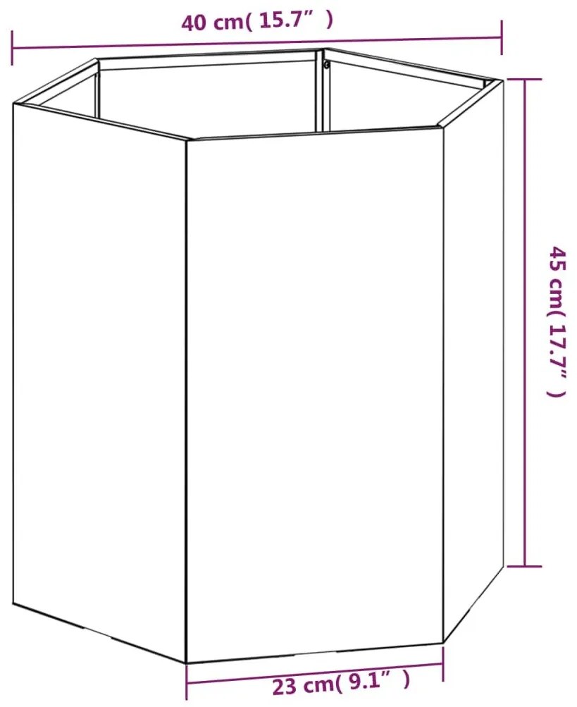 Ζαρντινιέρα Σκουρ. 40 x 40 x 45 εκ. Ατσάλι Σκληρυθέν στον Αέρα - Καφέ