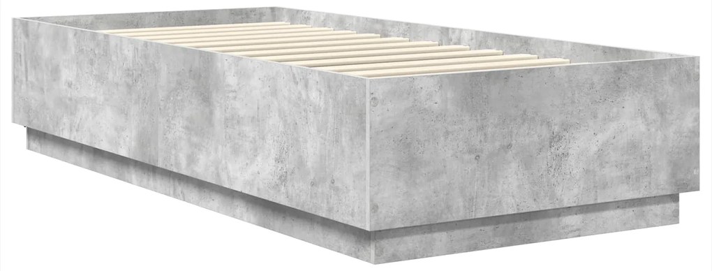 vidaXL Σκελετός Κρεβατιού με κεφαλάρι Σκυρόδεμα Γκρι 100 x 200 cm