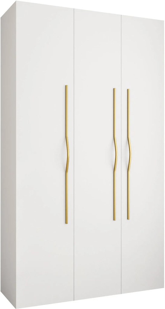 Ντουλάπα Como II 140 Τρίφυλλη-Λευκό - Χρυσό