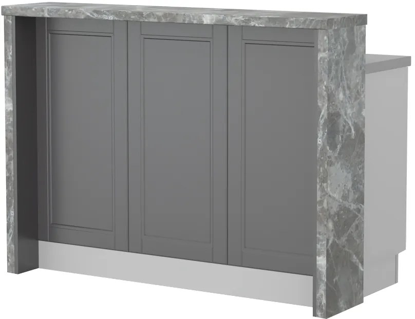 Πάγκος νησίδας Tahoma-Μήκος: 135 εκ.-Γραφίτης-Siena Marble