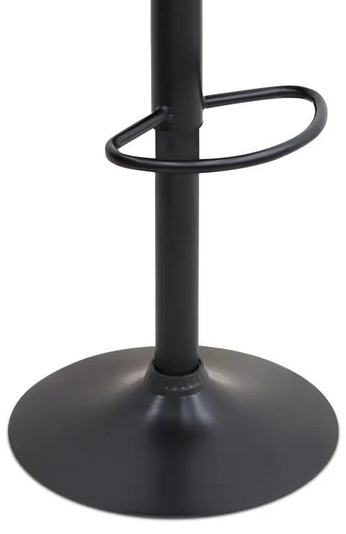 Σκαμπό μπαρ Carmelo Megapap με ρυθμιζόμενο ύψος βελούδο γκρι - βάση μαύρο ματ 45x42x90/113εκ.