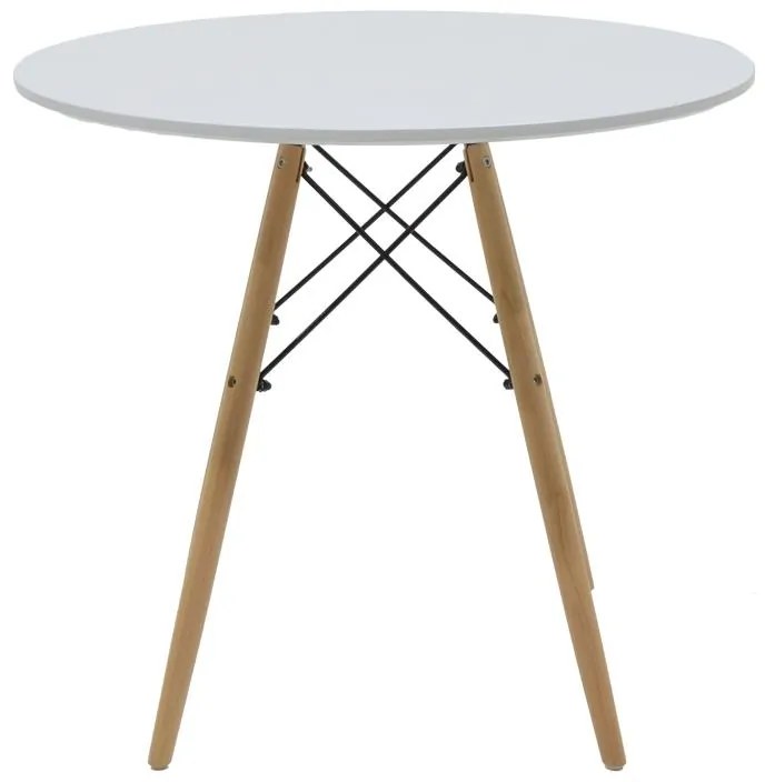 Σετ Τραπεζαρίας Aurora-Julita 5τεμ pp-mdf σε γκρι-λευκό-φυσική απόχρωση Φ80x73εκ 80x80x73 εκ.