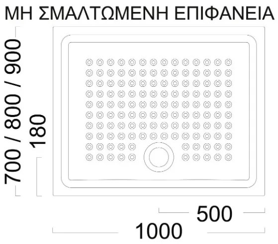 Ντουζιέρα παραλληλόγραμμη Antislip GSI-100 x 70 εκ.