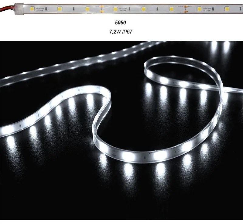 Adeleq Ταινία Led 5 Μέτρα 12Vdc 7.2W Και 30Led Ανά Μέτρο Ip67 Ψυχρό 30-3412220