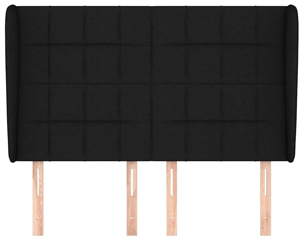 vidaXL Κεφαλάρι με Πτερύγια Μαύρο 147x23x118/128 εκ. Υφασμάτινο